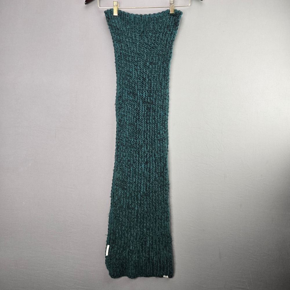 Vans Scarf Knit Chunky Ribbed OS Teal Black Marled Winter Skate Warm Cozy Y2K